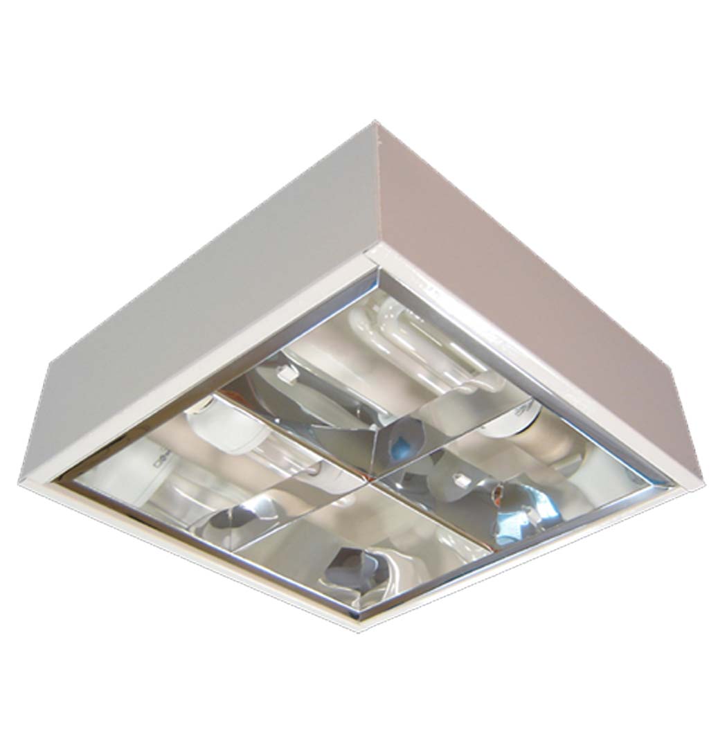 Luminária Sobrepor Quadrada 2x15W Refletor Aletado com Soquete RSLS
